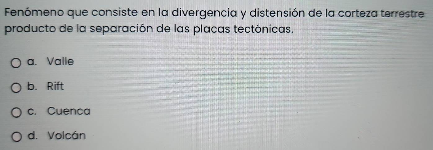 Resuelto:Fenómeno que consiste en la divergencia y distensión de la ...