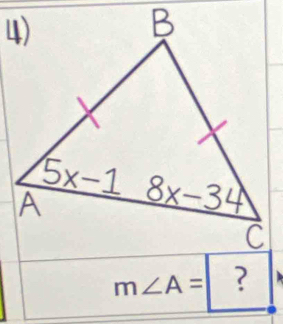 m∠ A= ?