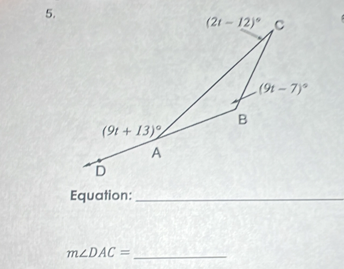 Equation:_
_ m∠ DAC=