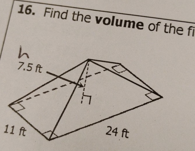 Find the volume of the fi