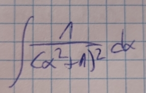 ∈t frac 1(x^2+1)^2dx