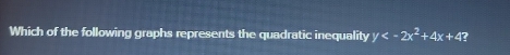 Which of the following graphs represents the quadratic inequality y ?