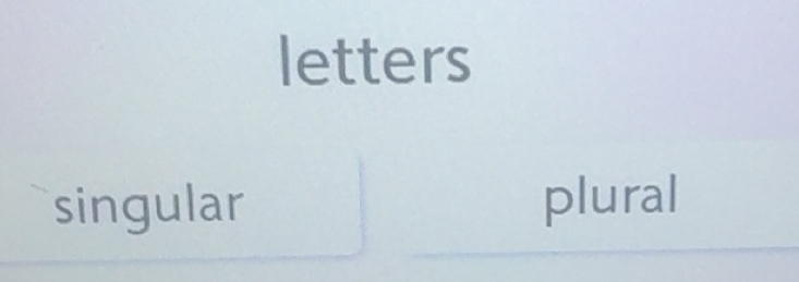 Solved: letters singular plural [Others]