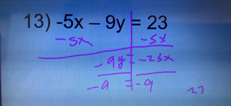 -5x-9y=23