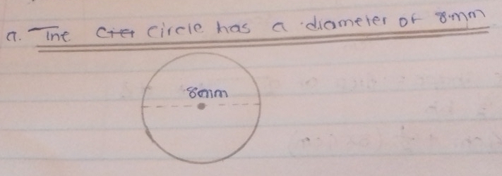 Thece circle has a diameter of 8mm