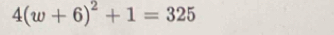 4(w+6)^2+1=325