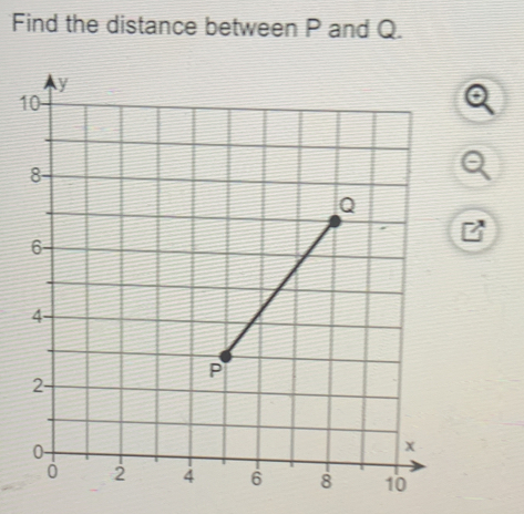 Find the distance between P and Q. 
1