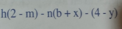 h(2-m)-n(b+x)-(4-y)