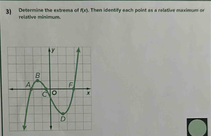 Determine the extrema of f(x). Then identify each point as a relative maximum or 
relative minimum.