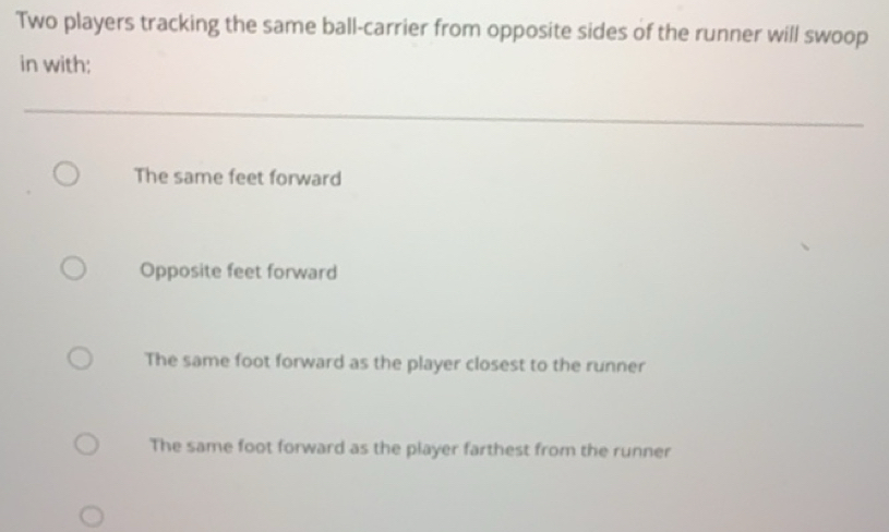 Solved: Two players tracking the same ball-carrier from opposite sides ...
