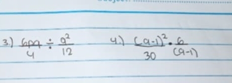 )  6pq/4 /  q^2/12  frac (a-1)^230·  6/(a-1) 