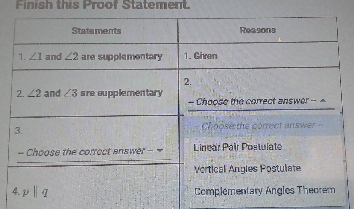 Finish this Proof Statement.