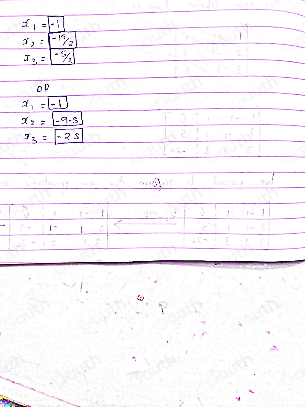 x_1=-1
x_2= (-19)/2 
x_3=boxed -5/2
OR
x_1=-1
x_2=-9.5
x_3=boxed -2.5