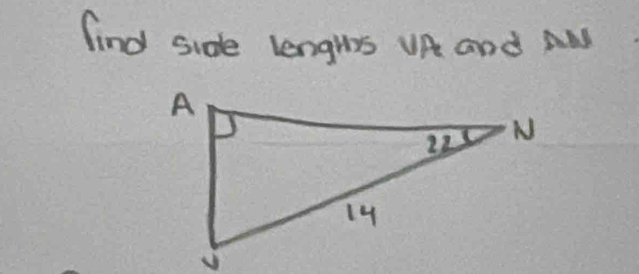 find side lengls VA and A