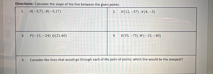 Directions: Calculat