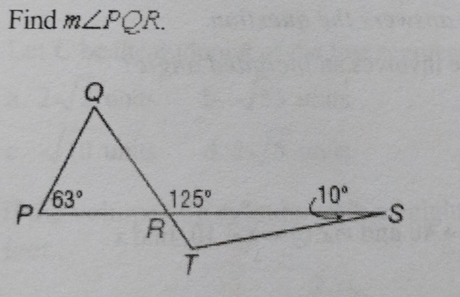 Find m∠ PQR.