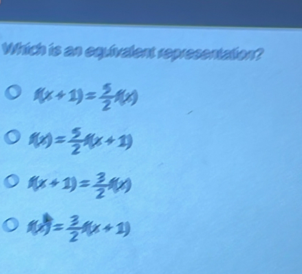 Which is an equivalent representation?