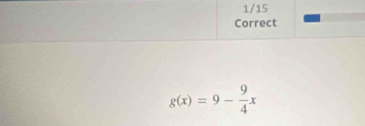 g(x)=9- 9/4 x