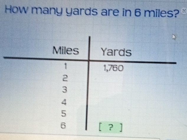 How many yards are in 6 miles? "