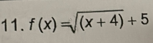 f(x)=sqrt((x+4))+5