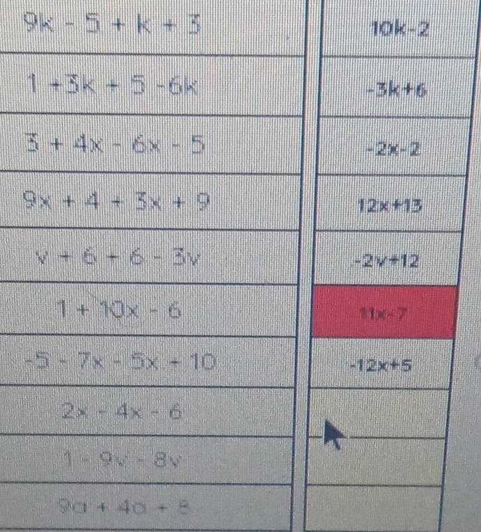 9k-5+k+3
9a+4a+8