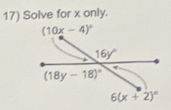 Solve for x only.