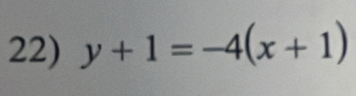 y+1=-4(x+1)