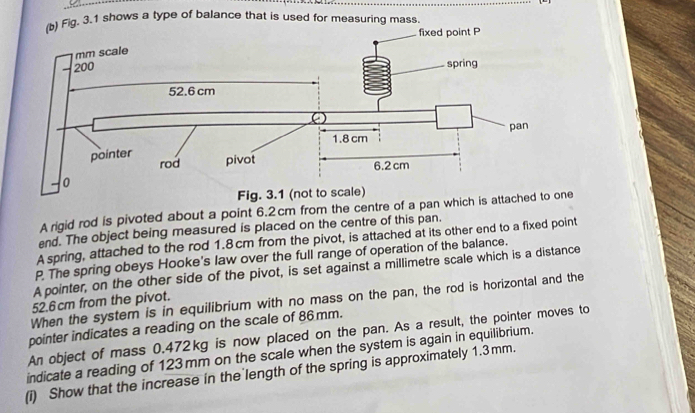 Solved: ig. 3.1 shows a type of balance that is used for measuring mass ...