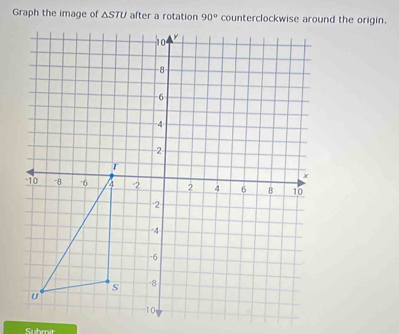 Graph the image of △ STU
Submit