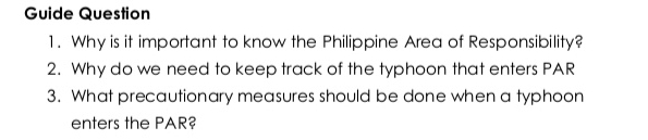 Solved: Guide Question 1. Why is it important to know the Philippine ...
