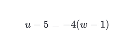 u-5=-4(w-1)