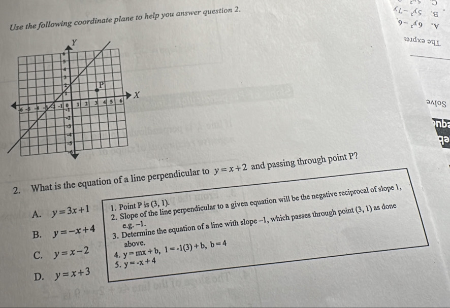 Solved: Use the following coordinate plane to help you answer question ...