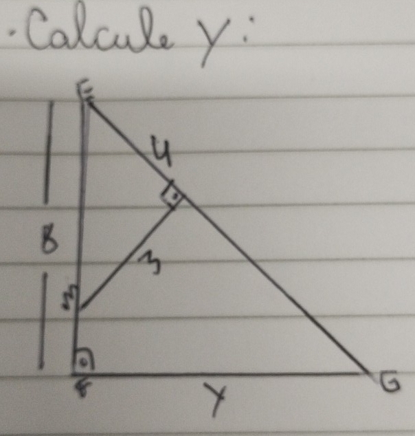 Colcule y :