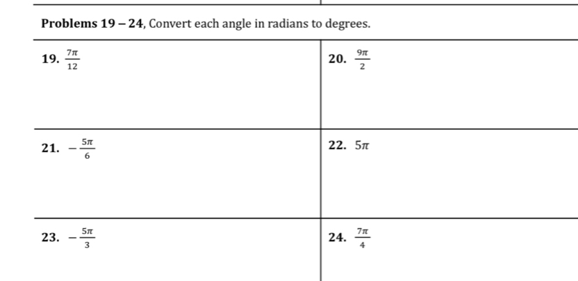 Problems 19 - 24,