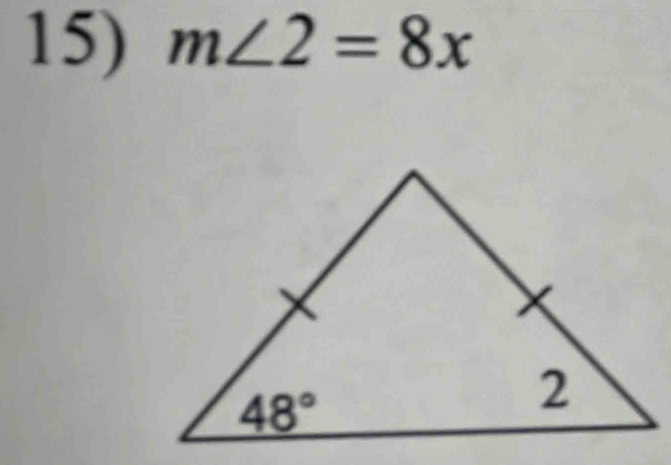 m∠ 2=8x