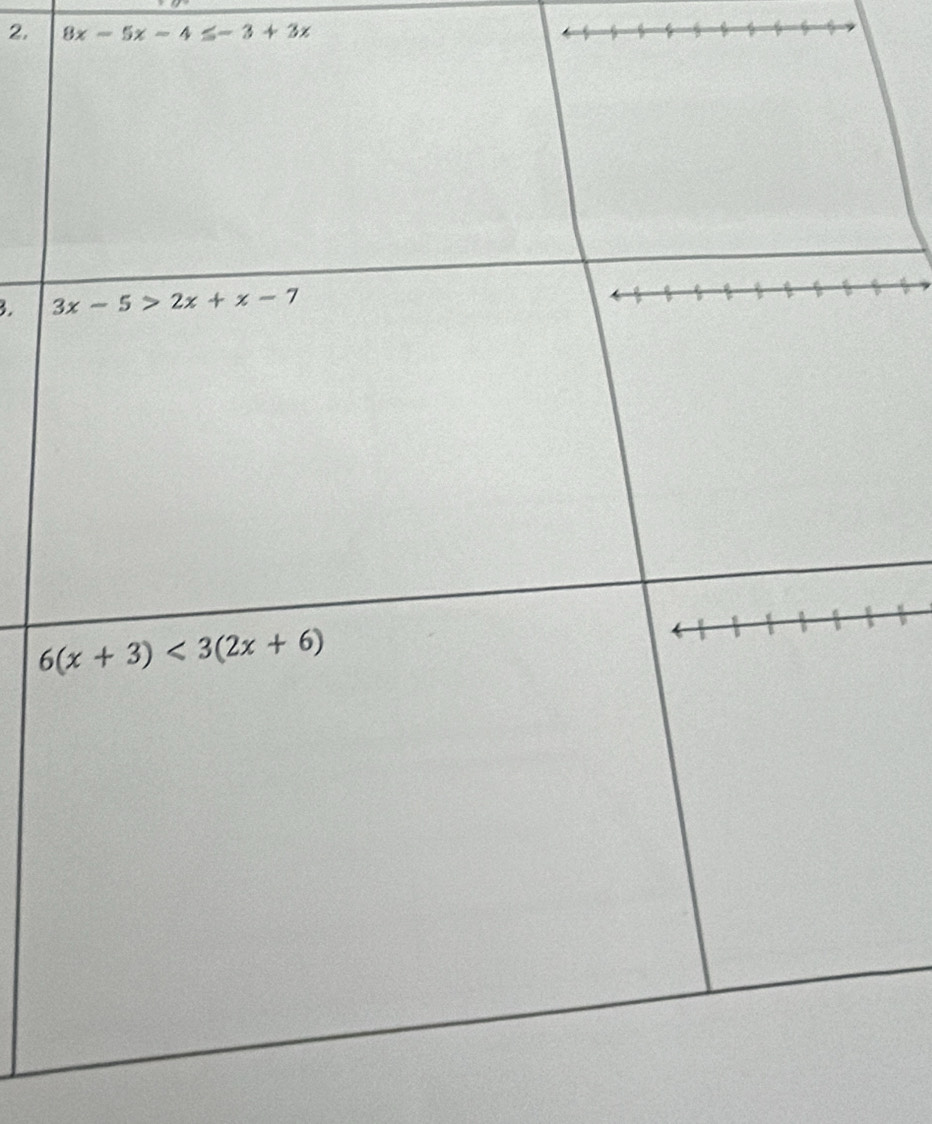 8x-5x-4≤ -3+3x
3.