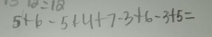 ∴ b^2=12
5+6-5+4+7-3+6-3+5=