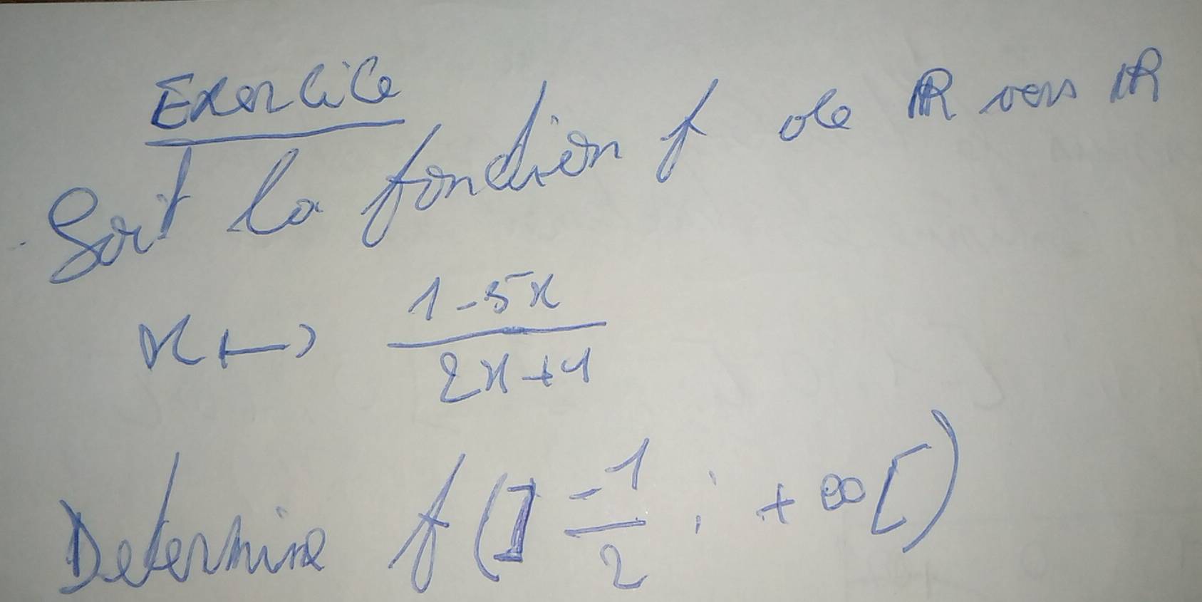 Solved: Exenaice Sat to fondin o oto It oon o ((K) (1-5x)/2x+4 f(1 (-1 ...