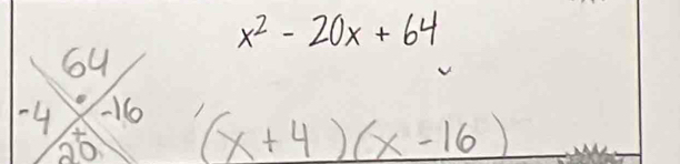 x^2-20x+64
(x+4)(x-16)