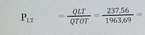 P_LT= QLT/QTOT = (237,56)/1963,69 =