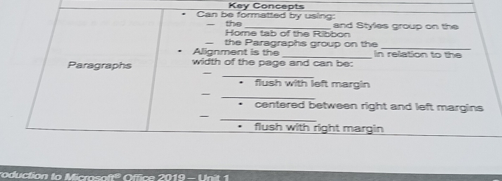 Key Concepts 
oduction t 2019 - Unit 1