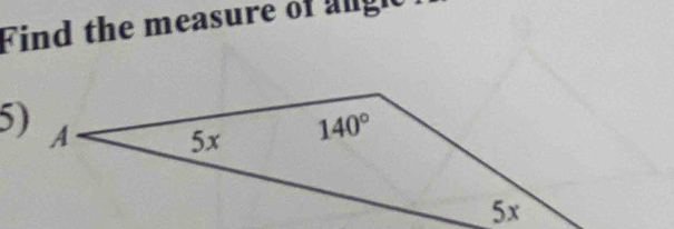 Find the measure of angio n