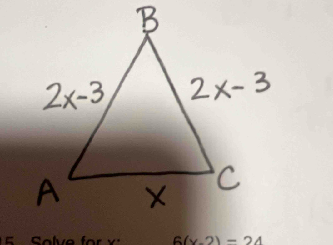 a Solve for y 6(x-2)=24