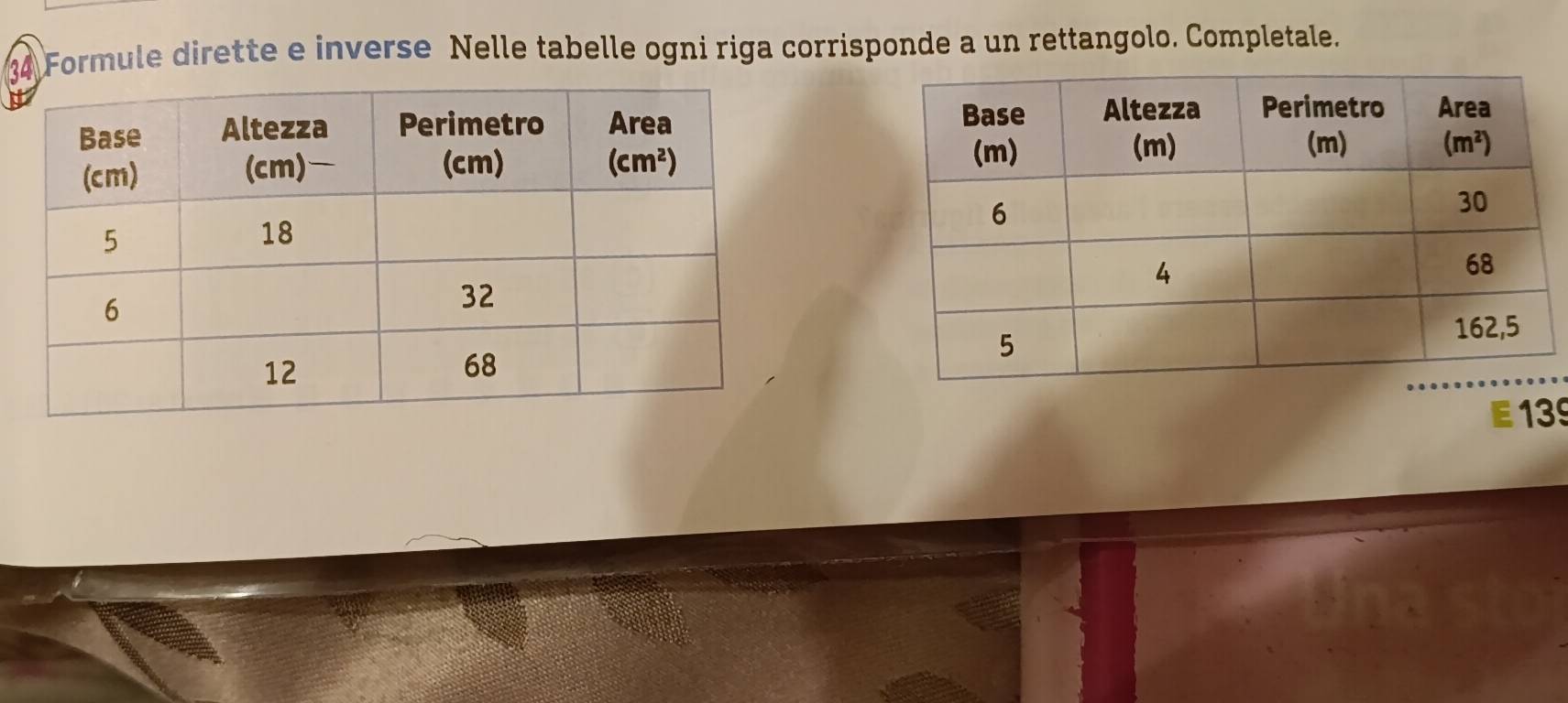 Risolto:Formule dirette e inverse Nelle tabelle ogni riga corrisponde a ...