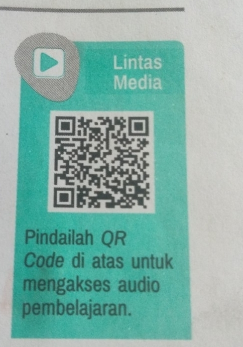 Lintas 
Media 
Pindailah QR 
Code di atas untuk 
mengakses audio 
pembelajaran.