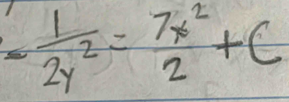 - 1/2y^2 = 7x^2/2 +C