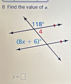 Find the value of £.
x=□