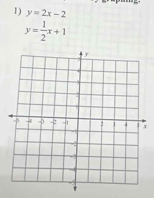 y=2x-2
y= 1/2 x+1