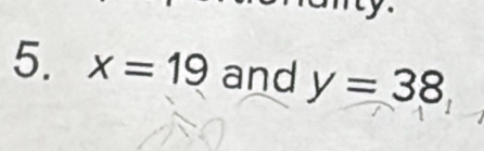 x=19 and y=38