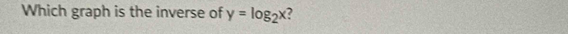 Which graph is the inverse of y=log _2x ?